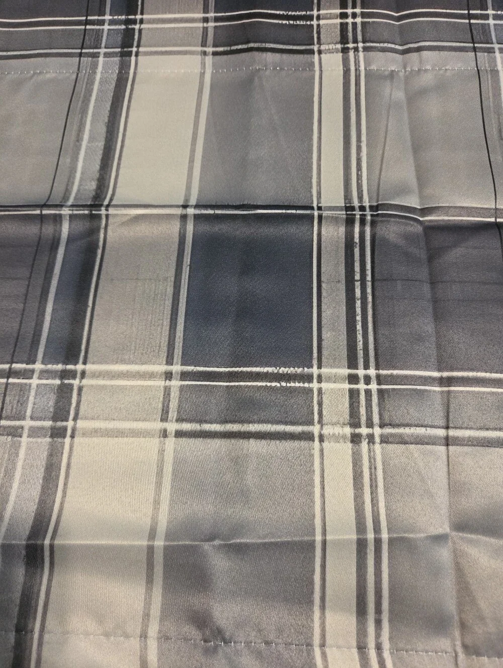 Blue/Gray Plaid Window Valance